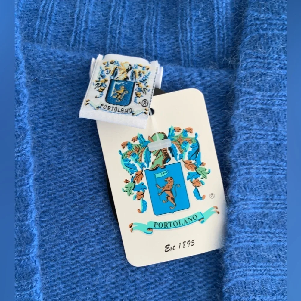 Portolano 100% cashmere blue sweater cardigan NWT